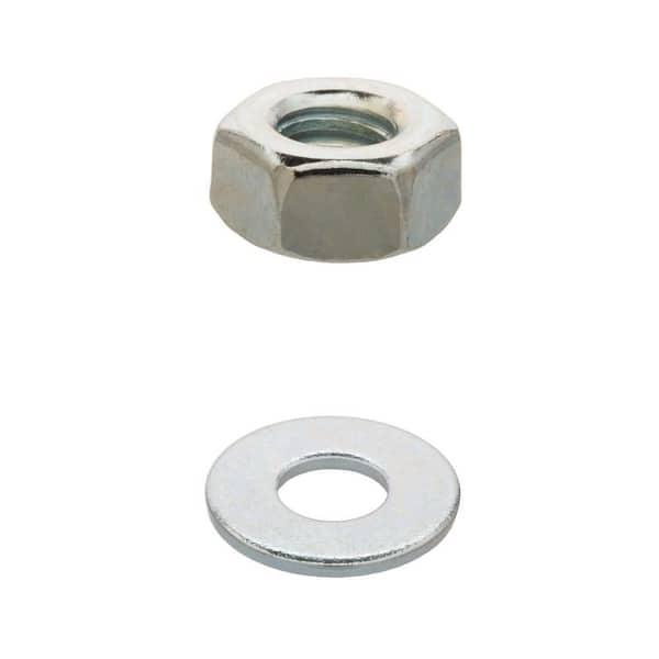 3/8 in.-16 Zinc Plated Hex Nut (25-Pack) and 3/8 in. Zinc Flat Washer (25-Pack) Combo