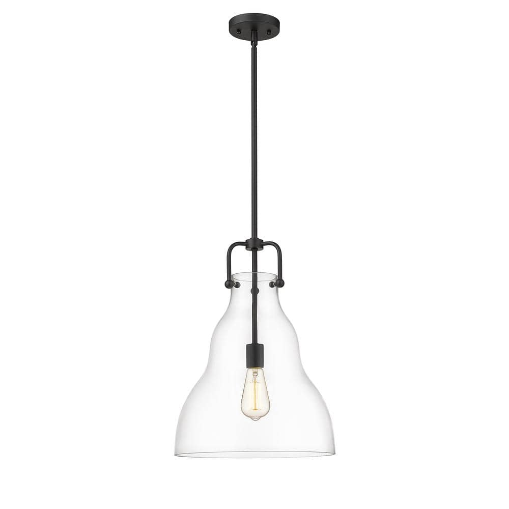 Innovations Haverhill 1-Light Matte Black Shaded Pendant Light with ...