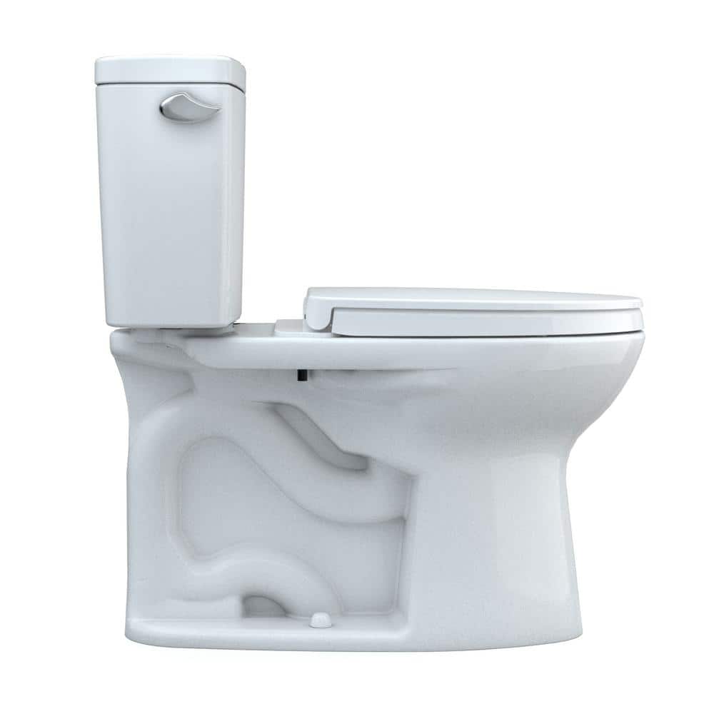 White Elongated High Efficiency Two-Piece Toilet with Seat