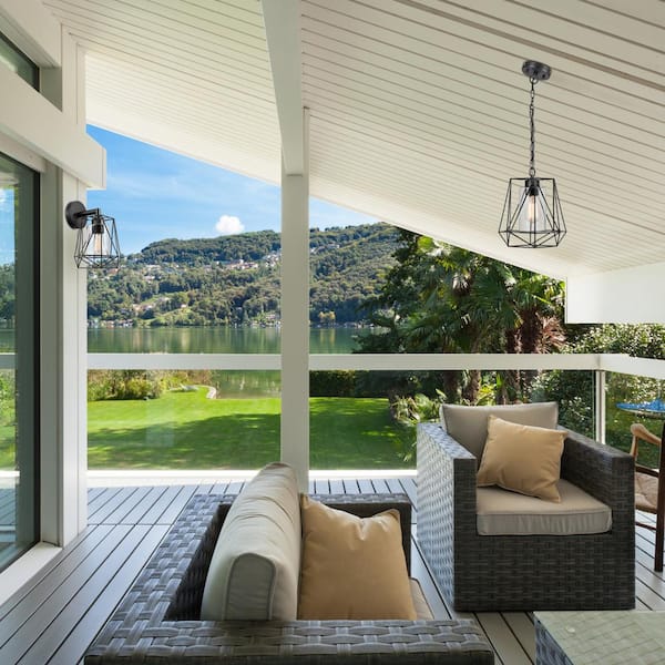 Sansa Black Modern Indoor/Outdoor 1-Light Wall Sconce