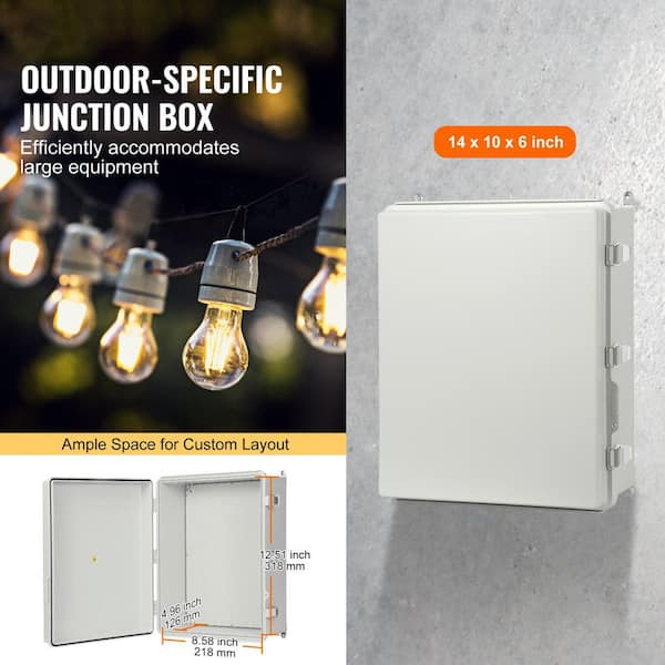 SKYSHALO Outdoor Electrical Junction Box, 13.78 x 9.84 x 5.90 in