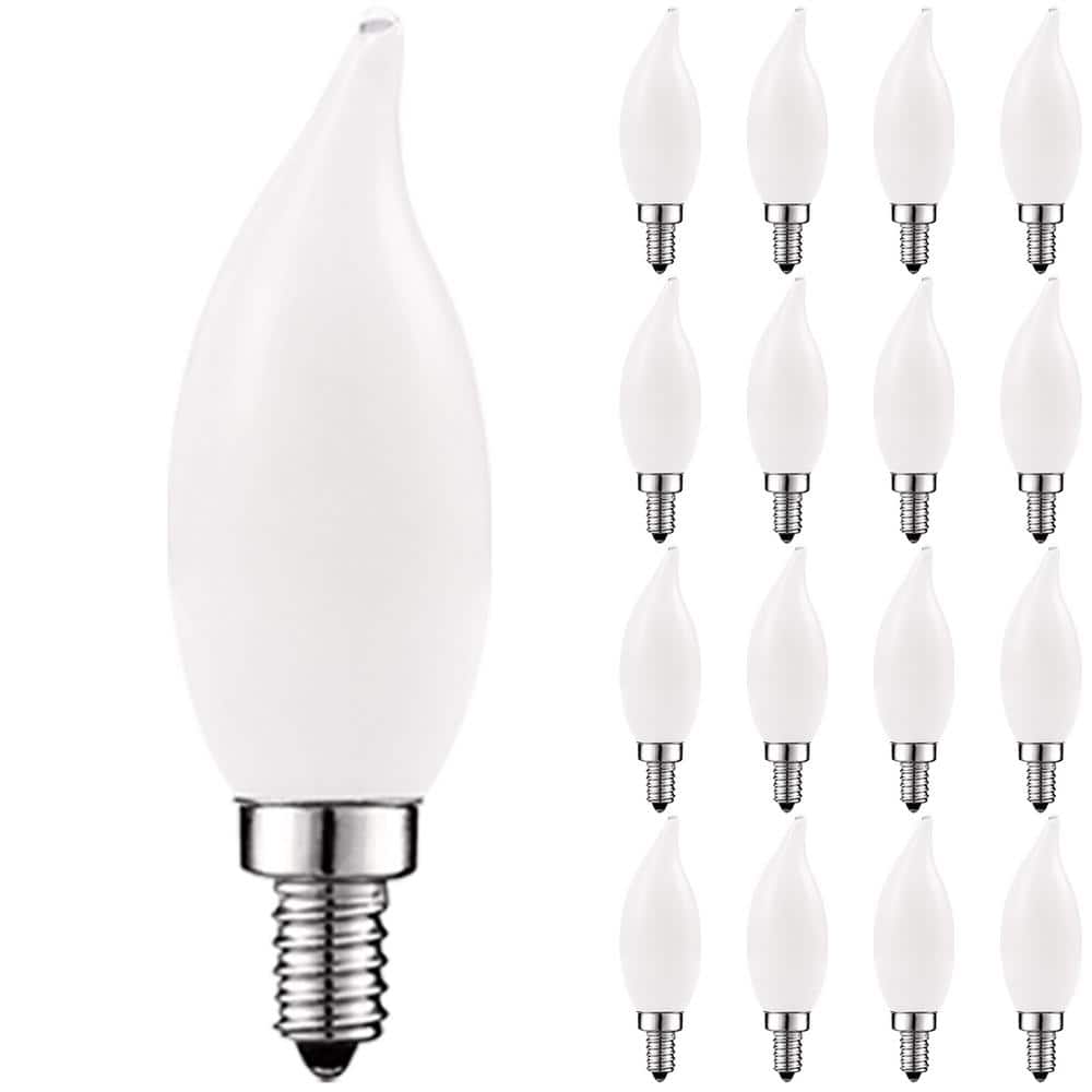 40-Watt Equivalent CA11 Dimmable LED Light Bulbs Torpedo Flame Tip Glass 2700K Warm White (16-Pack) price history on PriceWatchPro