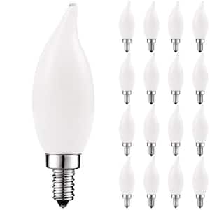 40-Watt Equivalent CA11 Dimmable LED Light Bulbs Torpedo Flame Tip Glass 2700K Warm White (16-Pack)