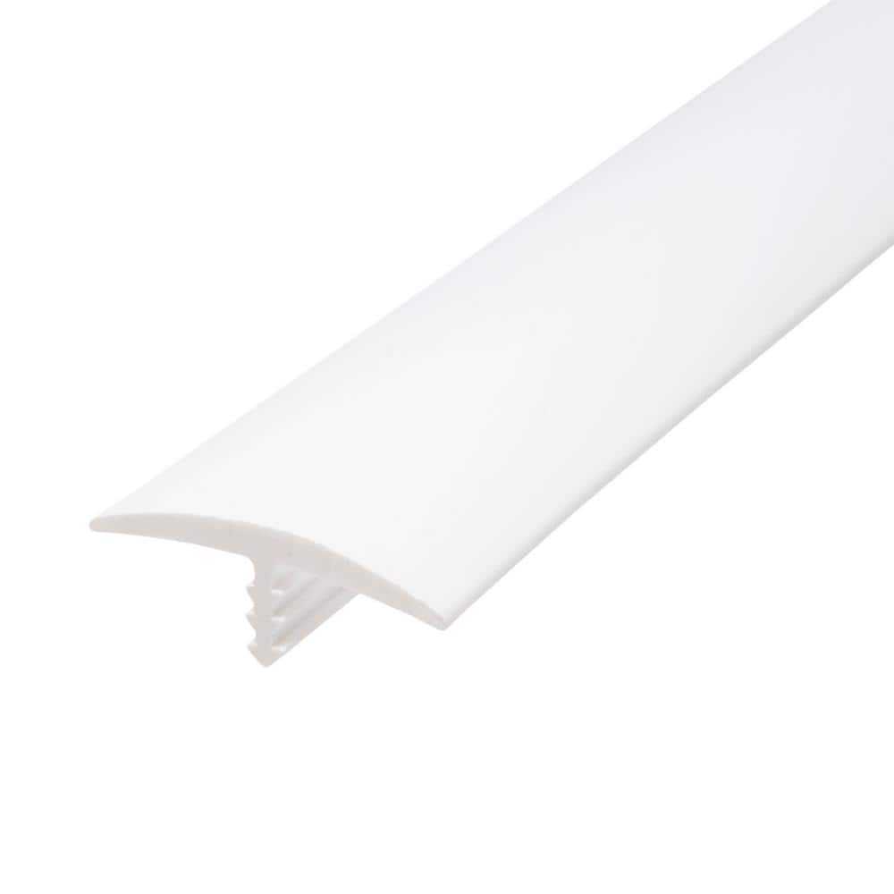 1-1/8 in. white Flexible Polyethylene Center Barb Bumper Tee Moulding Edgin