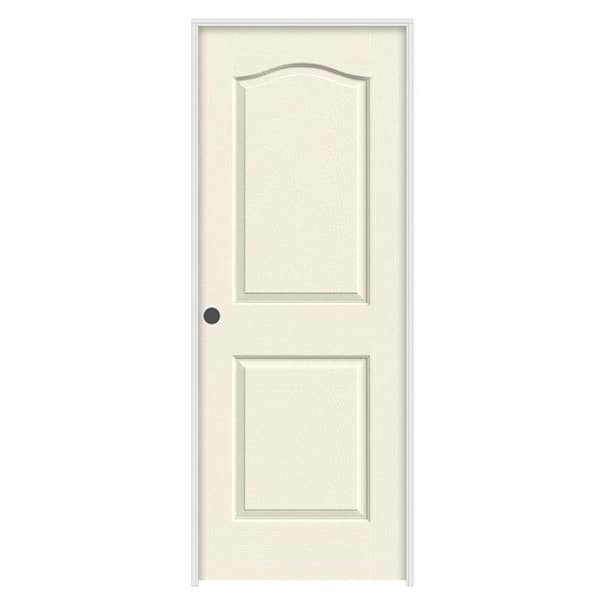 JELD-WEN 28 in. x 80 in. Princeton Vanilla Painted Right-Hand Smooth Solid Core Molded Composite MDF Single Prehung Interior Door