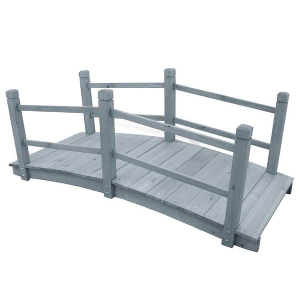 Durable Garden Bridge Wood 55.1 in. x 23.6 in. x 22.0 in. Grey