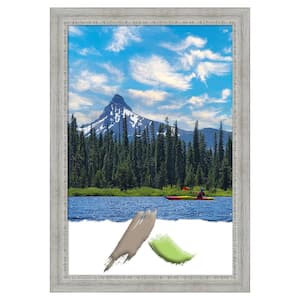 Rustic White Wash Wood Picture Frame Opening Size 24 x 36 in.