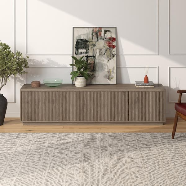Hanson 78.5 in. Antiqued Gray Oak TV Stand Fits TV's up to 85 in.