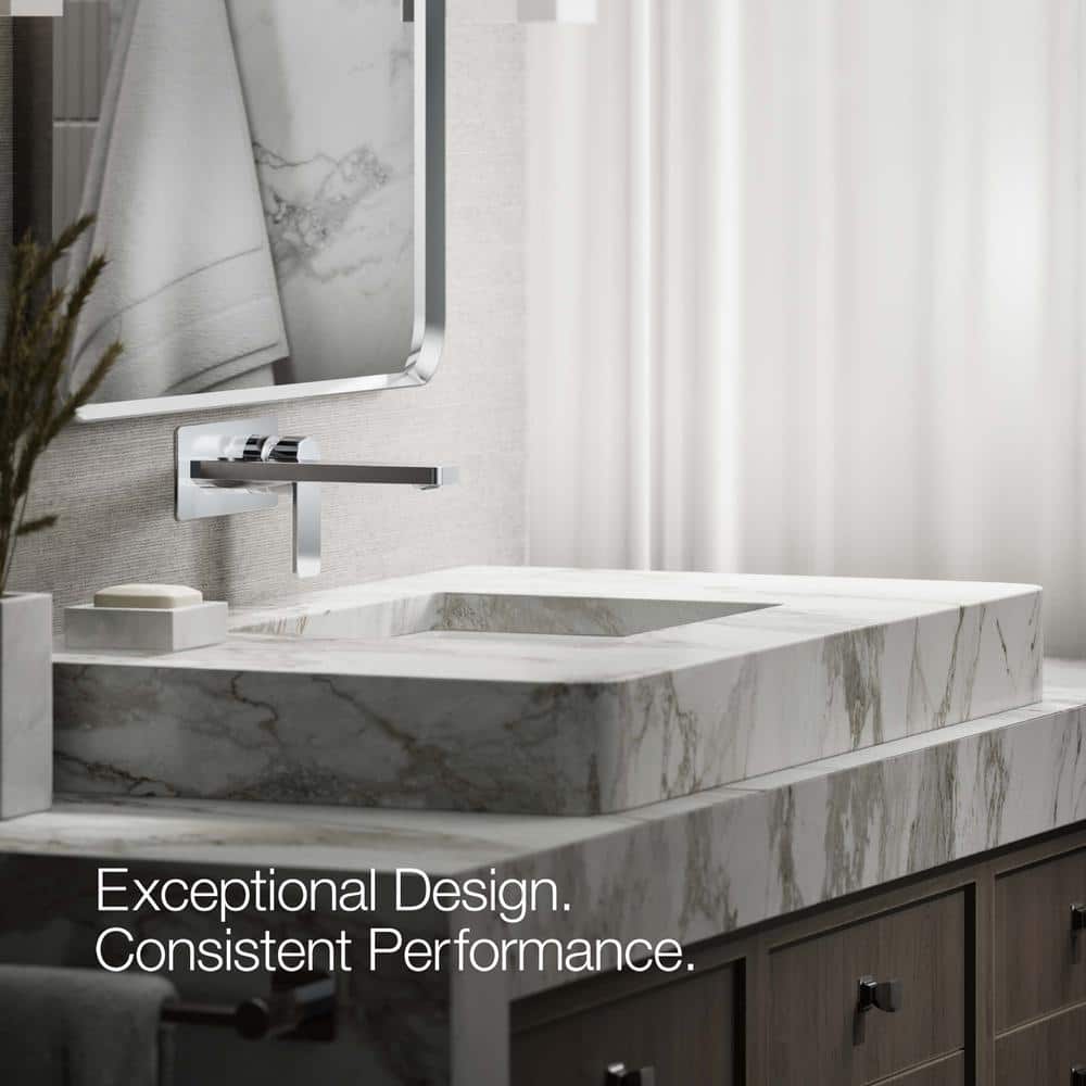 Parallel Polished Chrome Wall-Mount Single-Handle Bathroom Faucet