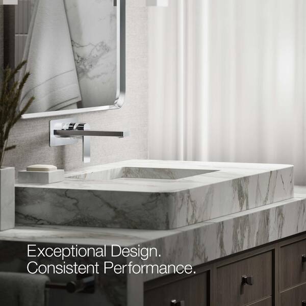 KOHLER Parallel Single-Handle Wall Mount Bathroom Faucet in Polished Chrome