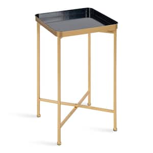 Celia 13.75 in. Navy Blue Square Metal End Table