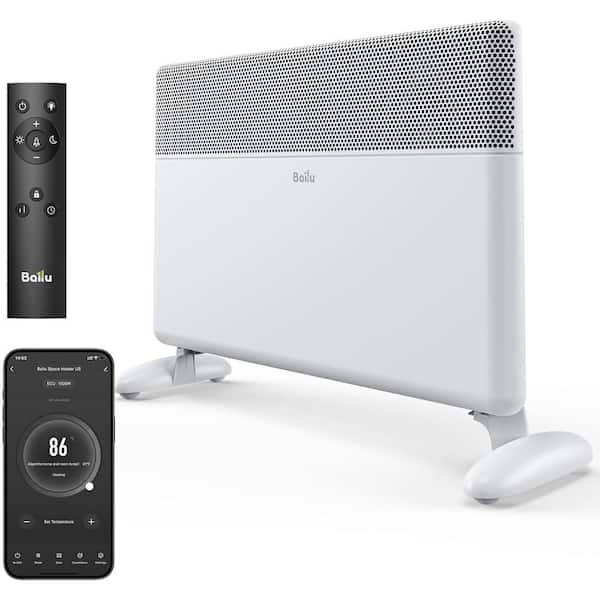 Ahfiwaso 1500W Convection Panel Space Heater Portable Standing Wall Furnace with Program Thermostat, Wifi App and Remote Control