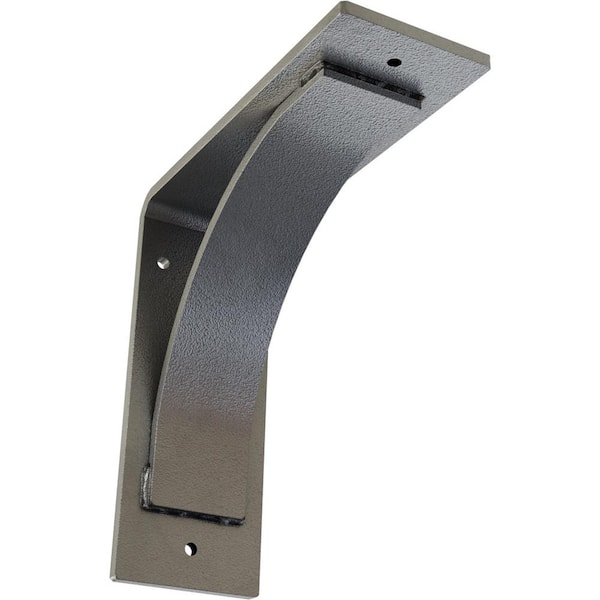 Ekena Millwork 3 in. x 8 in. x 8 in. Hammered Silver Morris Steel Bracket