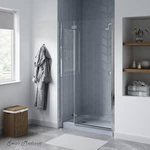 Voltaire 60 in. L x 36 in. W Alcove Shower Pan Base with Left-Hand Drain in Grey