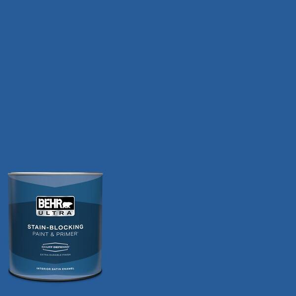 BEHR ULTRA 1 qt. #P510-7 Beacon Blue Extra Durable Satin Enamel ...