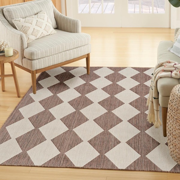 Positano Natural 4 ft. x 6 ft. Diamond Contemporary Area Rug