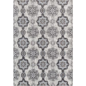 Celestia Sweet Gray 2'6"x8' Traditional Red Area Rug