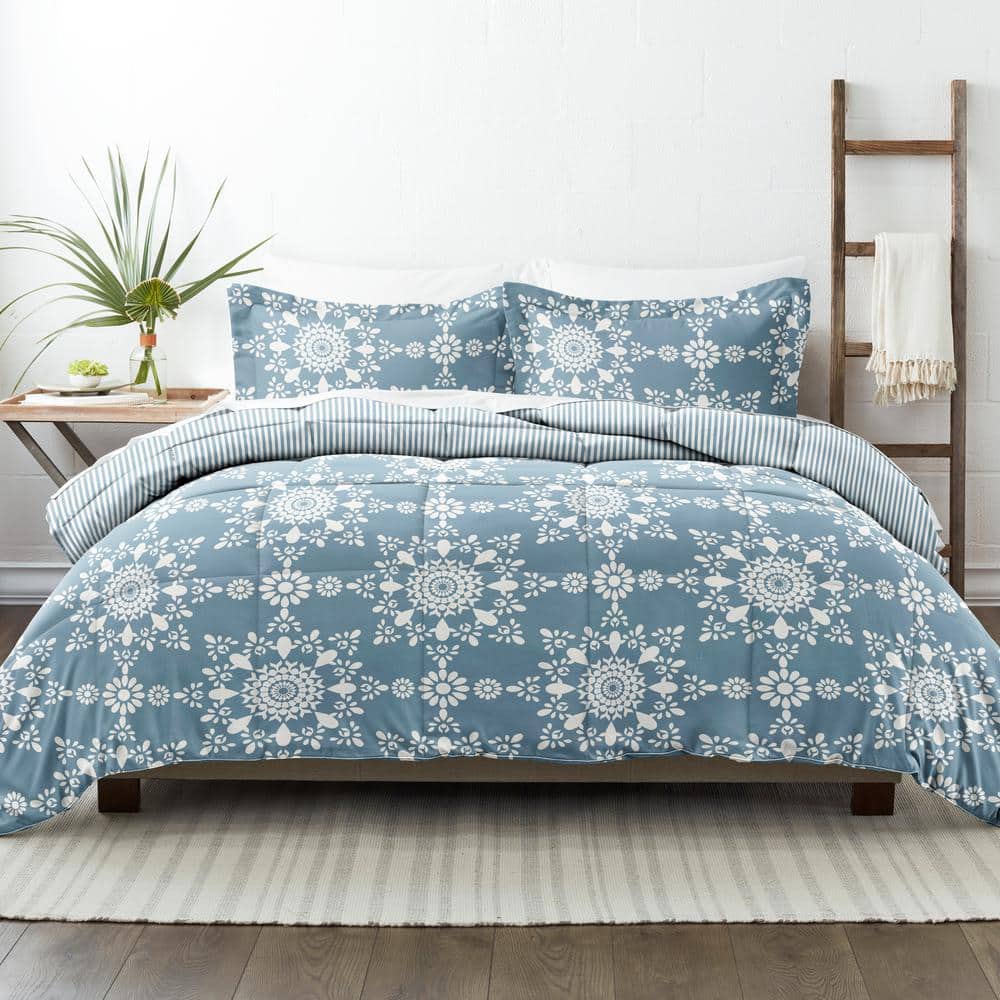 Comforter Set Two-Toned Reversible Microfiber All Season Down-Alternat –  iEnjoy Home