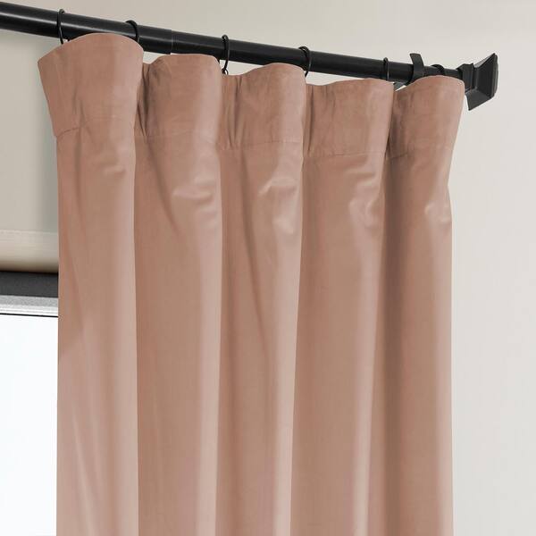 Exclusive Fabrics & Furnishings Dark Pink Heritage Plush Velvet Rod Pocket  Room Darkening Curtain - 50 in. W x 84 in. L (1 Panel) VPYC-225631-84 - The  Home Depot