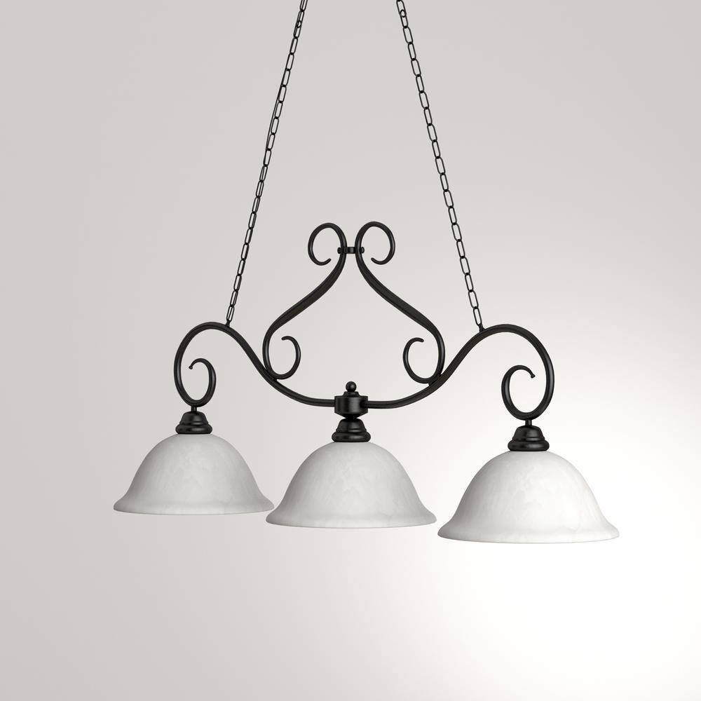 Castillo Textured Black Glass 3-Light Pendant