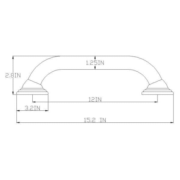12-Inch Oil Rubbed Bronze Stainless Steel Bathroom Grab Bar