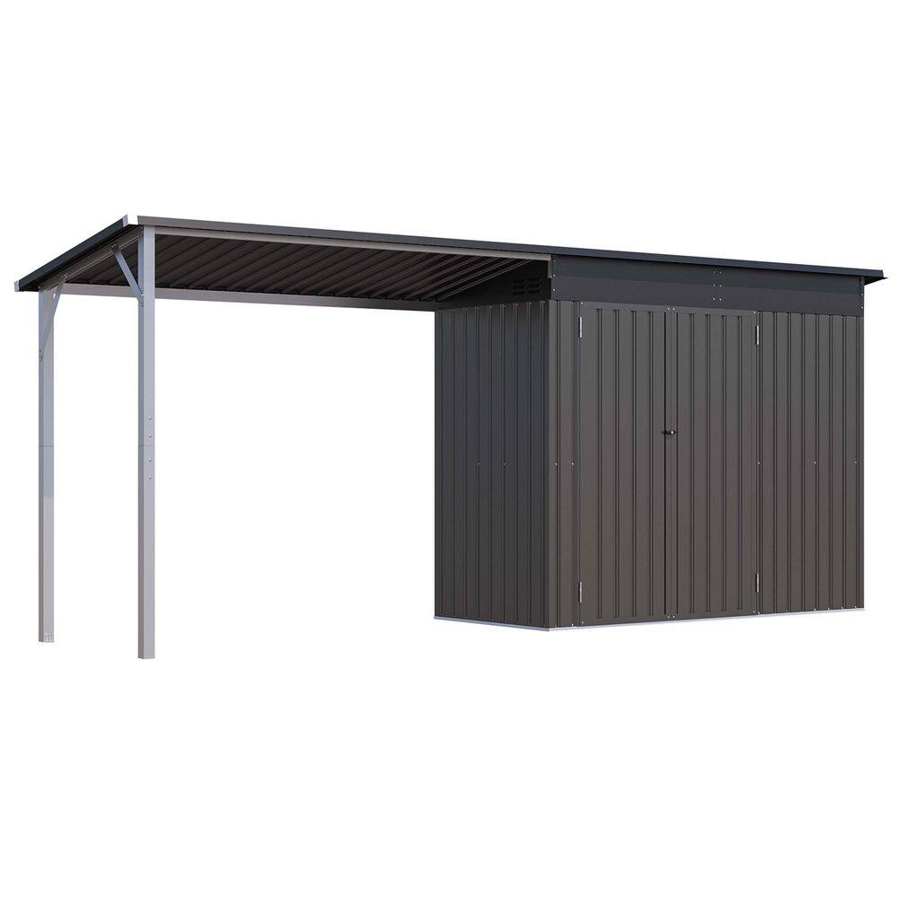 4 ft. W x 14 ft. D Metal Outdoor Storage Shed with Doors for Garden, Backyard(56 sq. ft. ) price history on PriceWatchPro