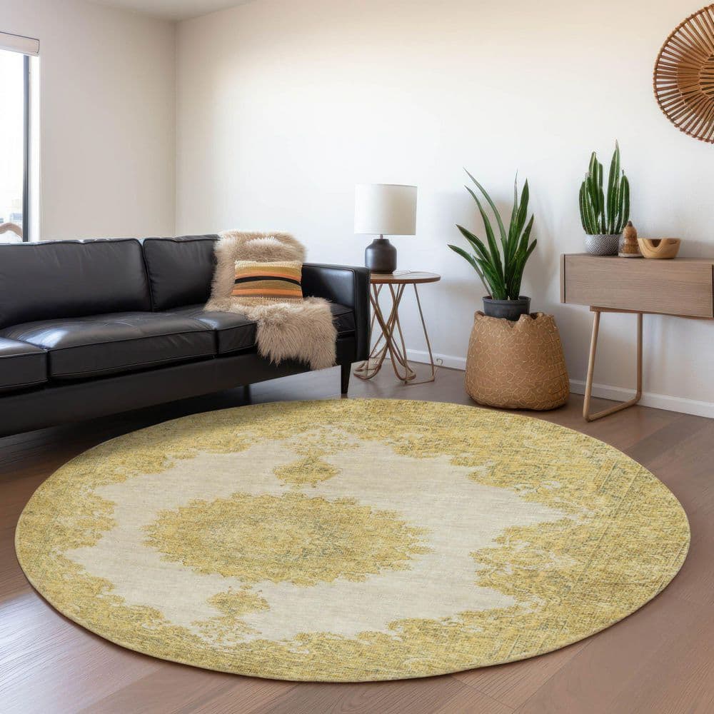 Addison Rugs Mayfield Premium Machine Washable Abstract AMF1003 Gold 8 ...