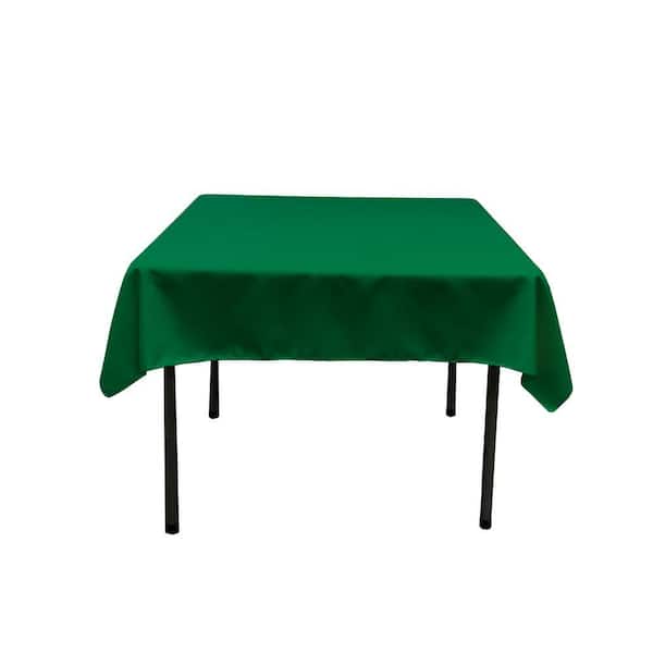 58 in. x 58 in. Emerald Green Polyester Poplin Square Tablecloth