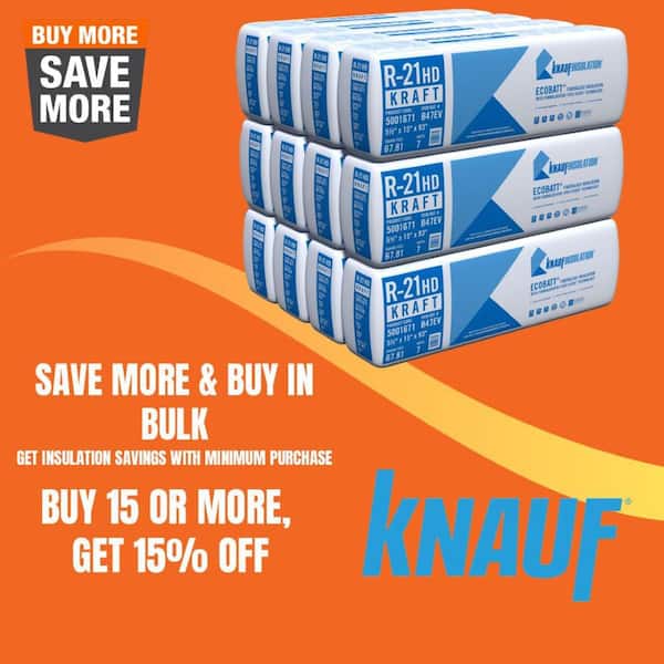 R-21 EcoBatt Kraft Faced Fiberglass Insulation Batt High Density 15 in. x 93 in. x 5-1/2 in.