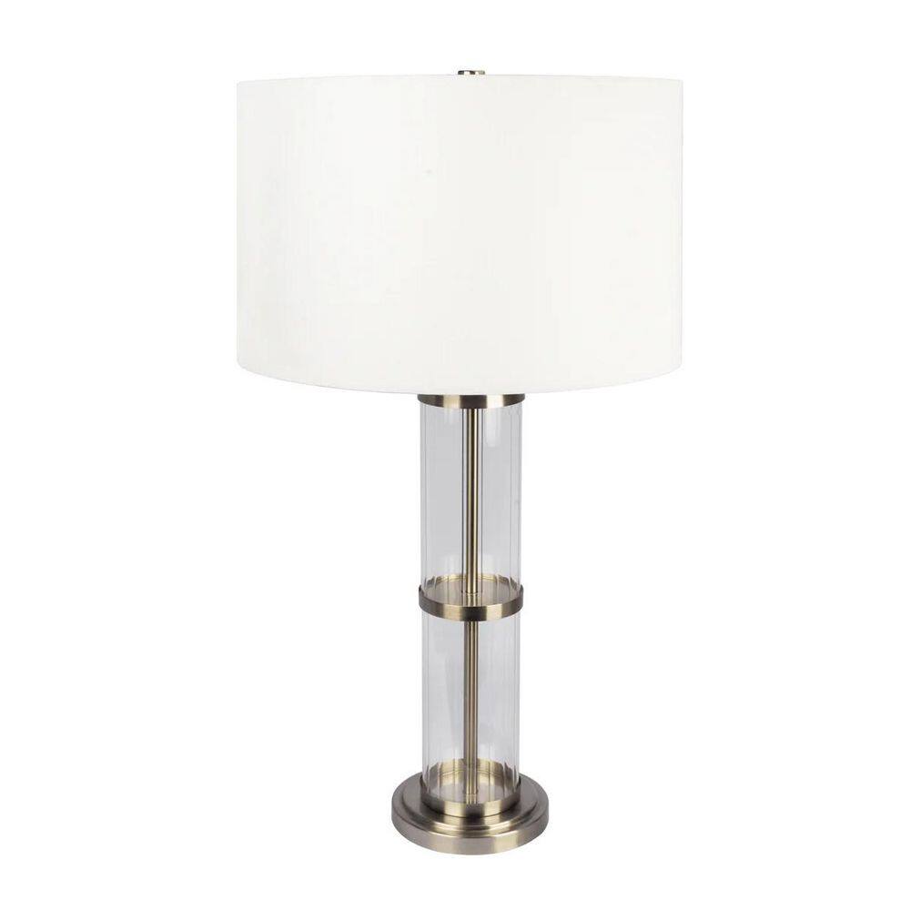 30 in. H Echo Brushed Nickel Table Lamp with On/Off Switch Clear Glass Body Metal Base Task and Reading price history on PriceWatchPro
