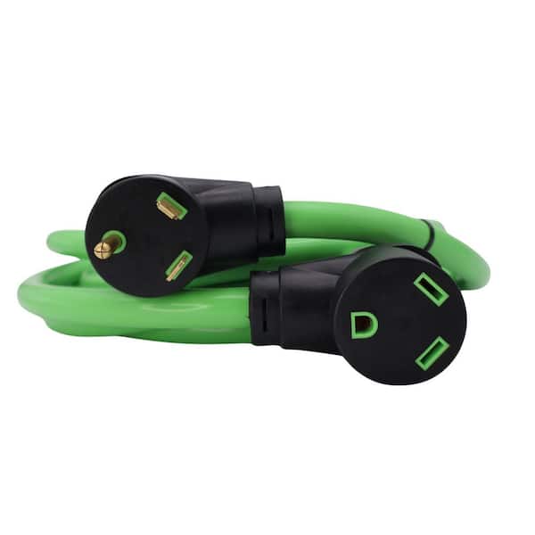 100 ft. 10/3 STW 30Amp TT-30P/TT-30R RV Power Extension Cord with Push Grip Handles