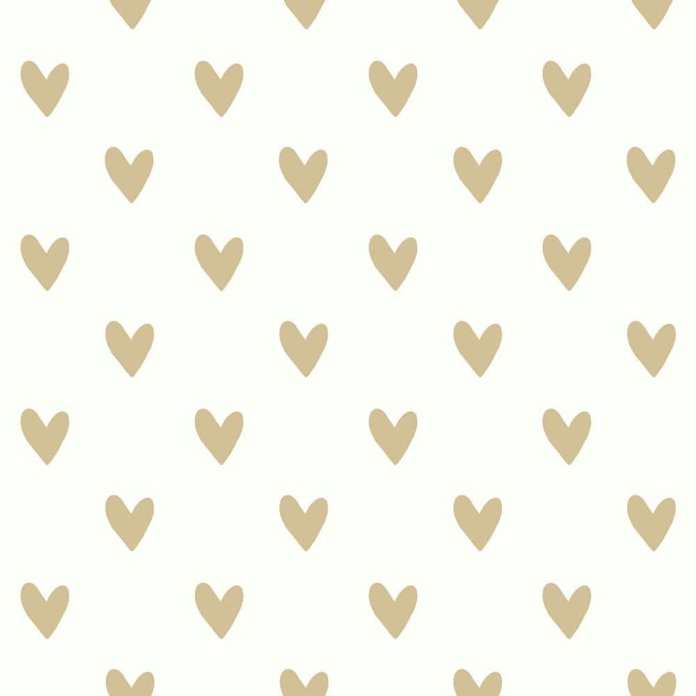 Faux Gold Glitter Print Trendy Heart Stickers