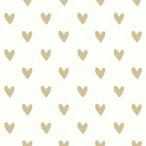 Heart Spot Gold Geometric Vinyl Peel & Stick Wallpaper Roll (Covers 28.18 Sq. Ft.)