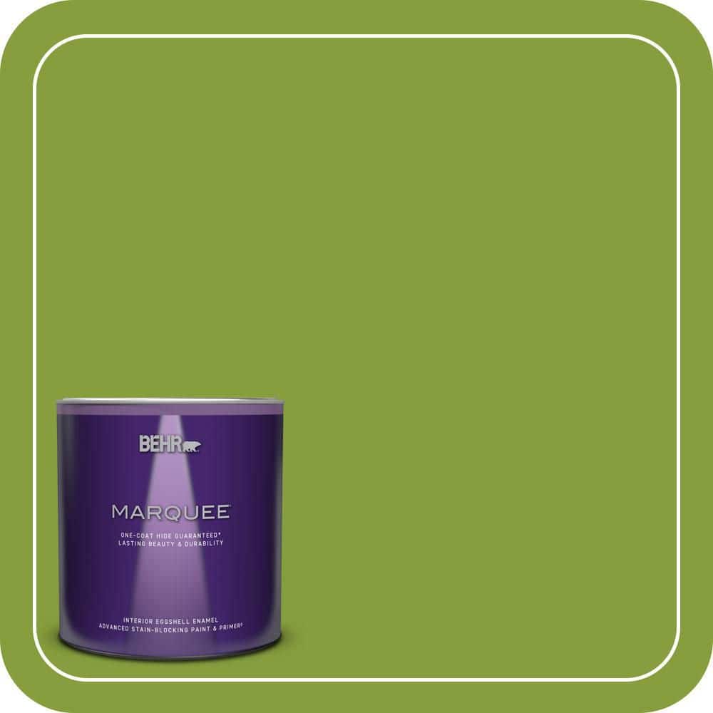BEHR MARQUEE 1 qt. #T14-18 New Shoot Eggshell Enamel Interior Paint ...