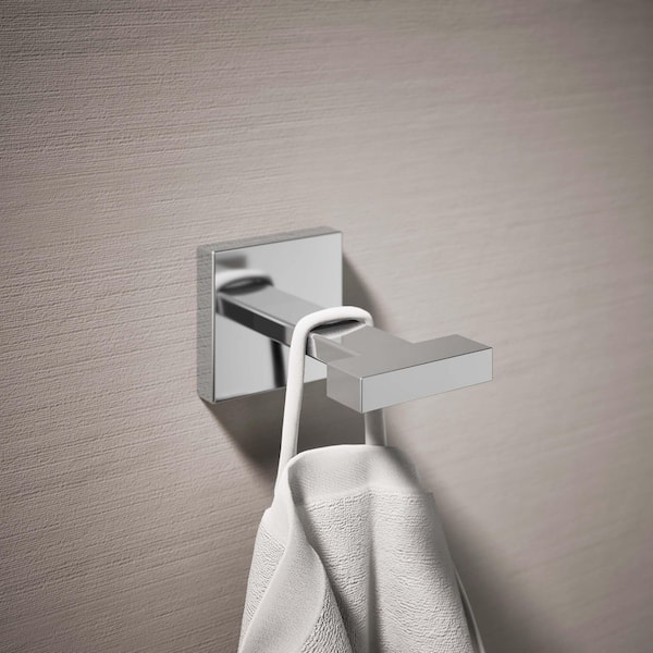 Square Knob Robe/Towel Hook in Polished Chrome