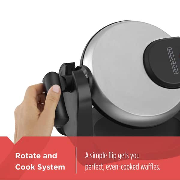 BLACK+DECKER 2-Slice Black Stainless Steel American Waffle Maker