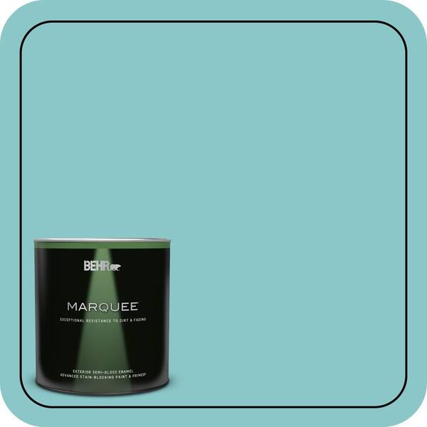BEHR MARQUEE 1 qt. #510D-4 Embellished Blue Semi-Gloss Enamel Exterior Paint & Primer