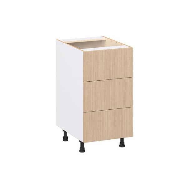 Timberline 18 in. W x 24.5 in. D x 34.5 in. H Assembled Shaker Drawer Base Kitchen Cabinet in Mojavi Oak with 3-Drawers