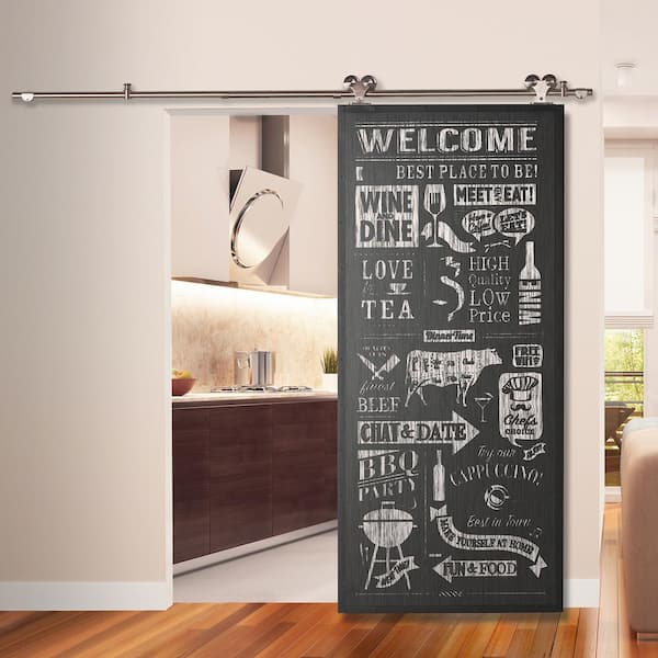 37 in. x 84 in. Bistro Prefinished Blackboard MDF and Pine Core Interior Barn Door Slab