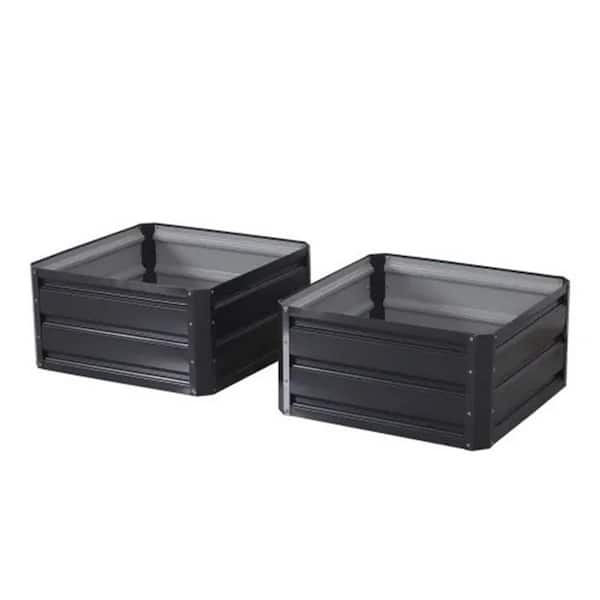 23.51 in. x 23.51 in. x 11.75 in. Galvanized Raised Garden Bed, 2-Piece Metal Planter Box