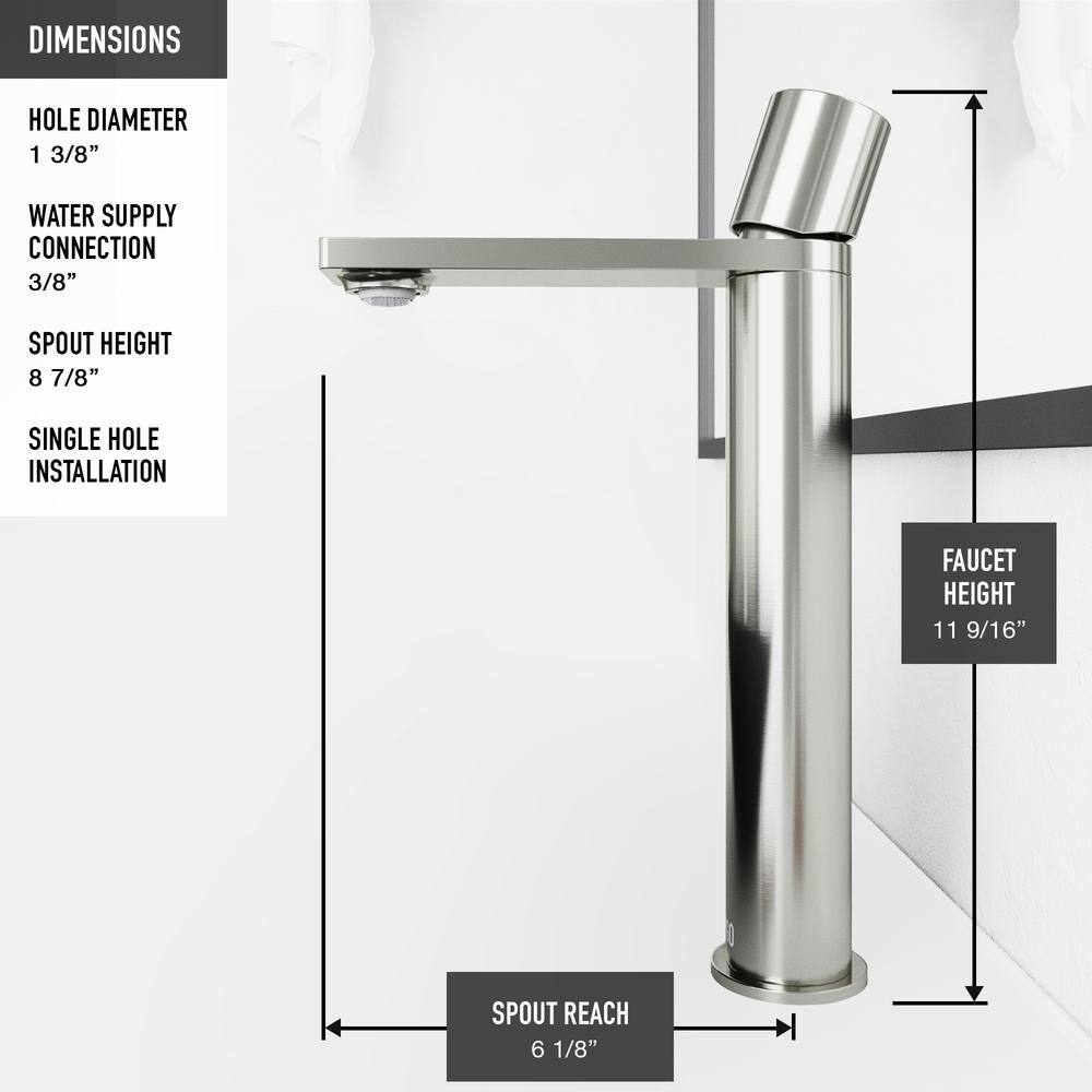 Matte Black Rectangular Glass Vessel Sink with Brushed Nickel Faucet