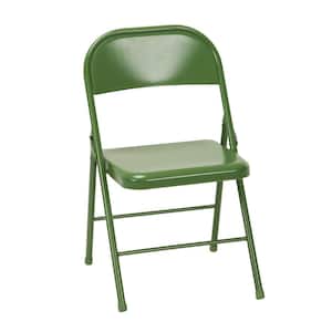 Green Metal Stackable Folding Chair (Set of 2)