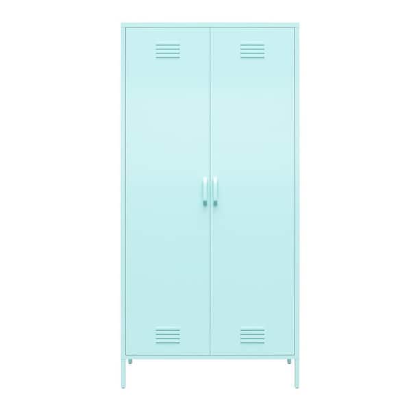 Novogratz Cache Tall 2-Door Metal Locker Cabinet in Mint