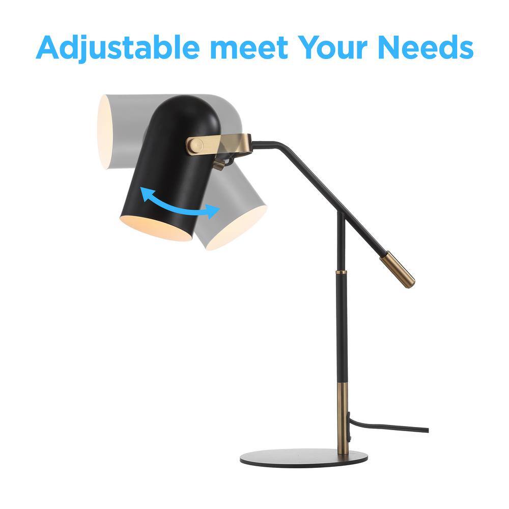 Edison 19.25" Adjustable Black Metal LED Task Lamp with Satin Finish