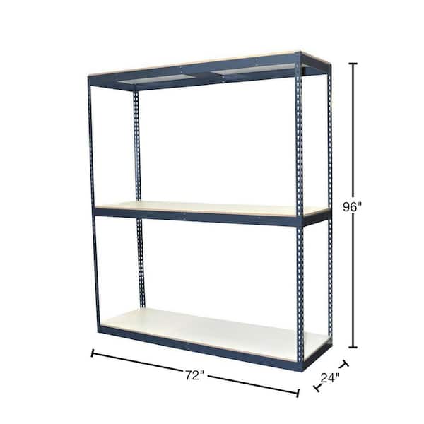 Hubert Rectangular Flint Steel Counterop 3-Tier Shelf Display - 19 1/2L x 11 1/2D x 19H