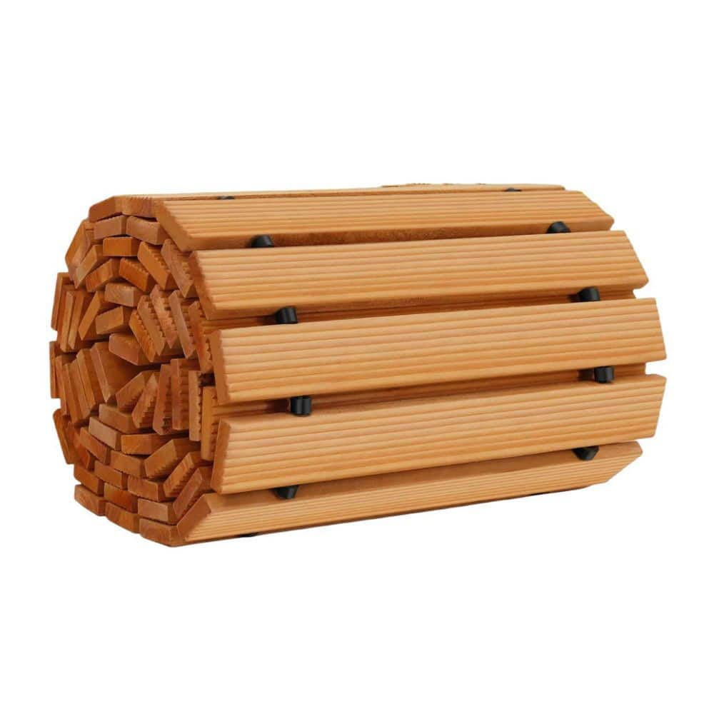 17in. W x 8 ft.L x 0.6in. H Wooden Garden Pathway, Roll Out Cedar Straight Walkway Edging, Decorative Floor, Light Brown price history on PriceWatchPro