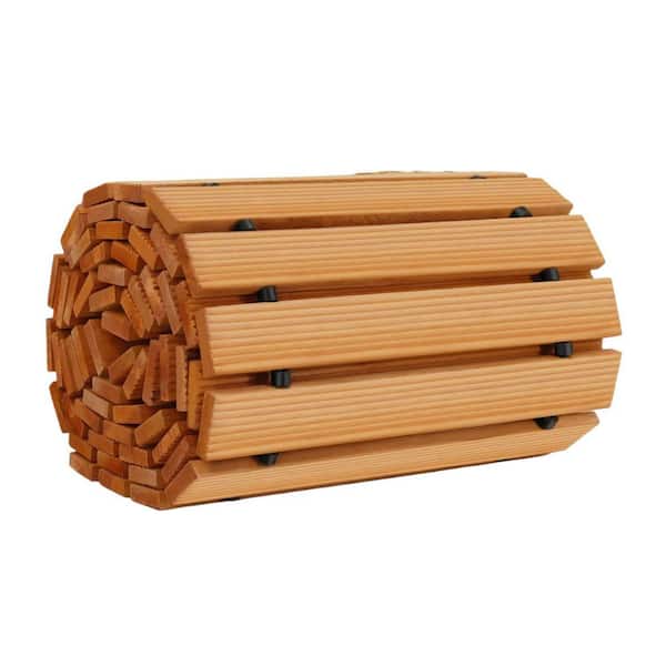 Phewnyzo 17in. W x 8 ft.L x 0.6in. H Wooden Garden Pathway, Roll Out Cedar Straight Walkway Edging, Decorative Floor, Light Brown