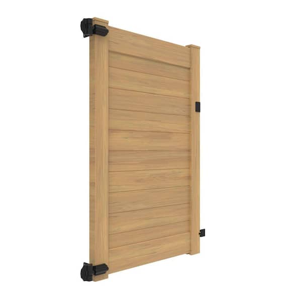 Barrette Outdoor Living 46 in. x 6 ft. Vinyl Privacy Horizontal Fence Gate - Cypress Finish