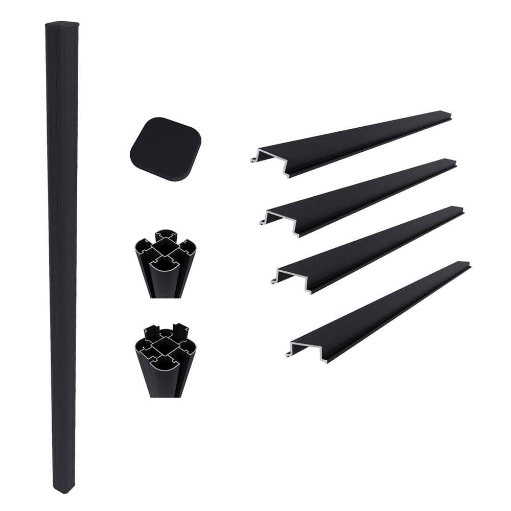 UltraEasy Fencing 6 ft. x 6 ft. Black Aluminum Ground Install Fence Post Kit for Composite Fence Panel price history on PriceWatchPro