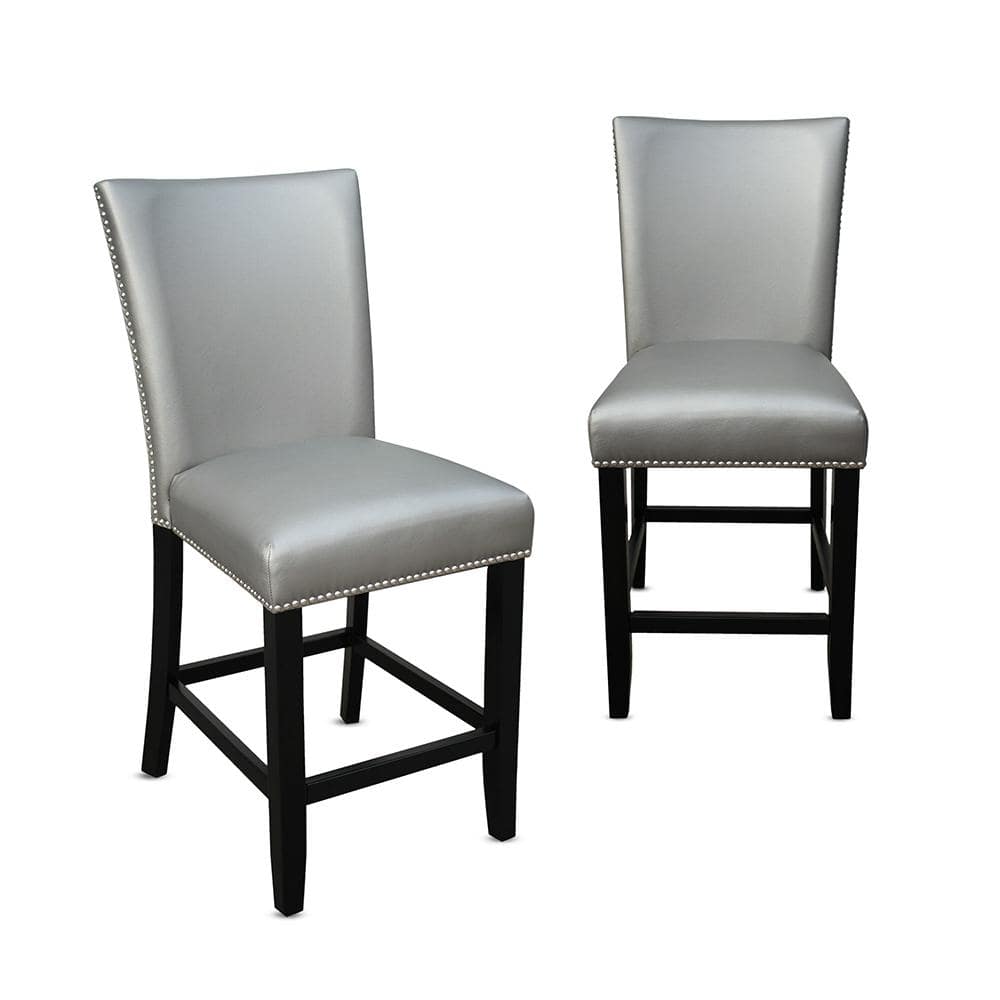 Steve Silver Camila 24 in. Silver Counter Chair (Set of 2) CM420CCSN - The  Home Depot